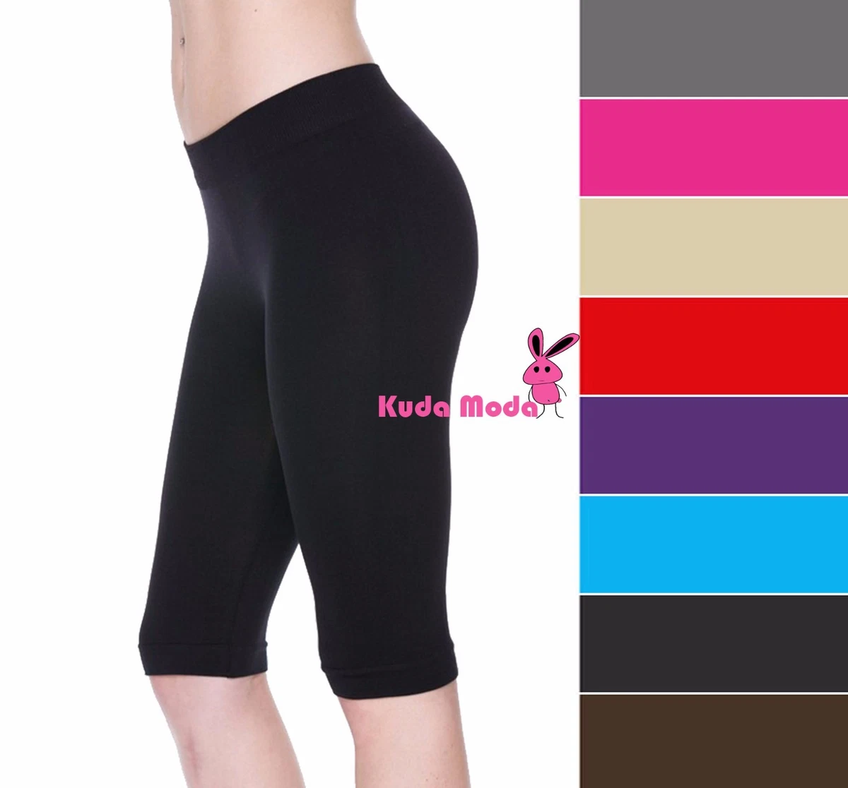 Basic Solid Biker Knee Length Shorts Spandex Yoga Leggings (One Size, Aqua)  : : Clothing, Shoes & Accessories