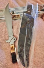 CHIPAWAY CLASSICS 17.75" OVERALL HUNTING KNIFE, BOWIE, CW-350 LEATHER SHEATH NEW