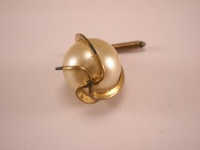 SINGLE 1 1/16" Caged Faux Pearl Large Vintage Formal Tuxedo Shirt Stud f11