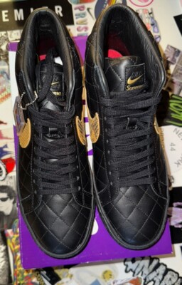 Size 6.5 - Nike Zoom Blazer Mid QS SB x Supreme Black Snakeskin 2022