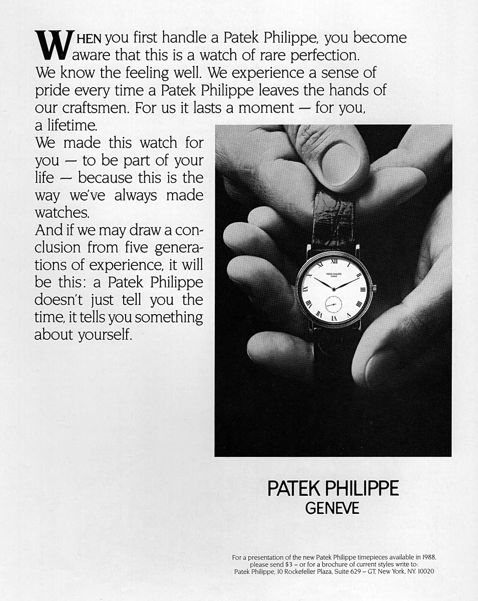 Patek philippe watch hot sale advertisement