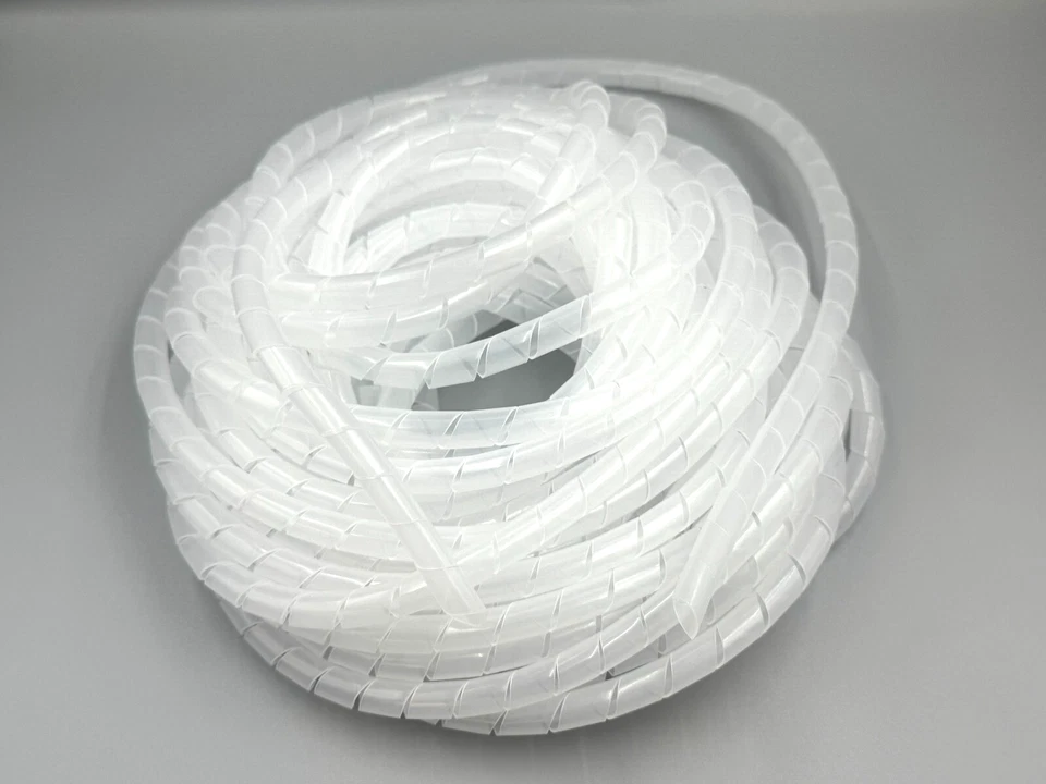 1/2" (12mm) Dia x 20 ft long Spiral Cable protective wrap sheath 20mil white - Image 2 of 2