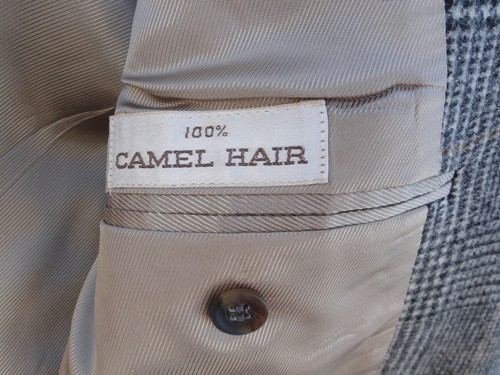 Thos David 100% Camel Hair Two Button Plaid Wool Sport Coat Jacket Mens Size 40R - Picture 13 of 15