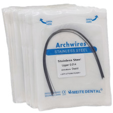 10 paquets de fils d'arche en acier inoxydable orthodontique dentaire forme ovoïde ronde 100 pièces