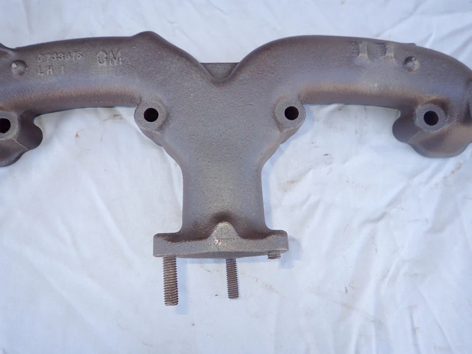 Colector de escape OEM GM SBC RH Ram's Horn 3733975 1957 Corvette Original GM L4 1 Foto 4 de 4
