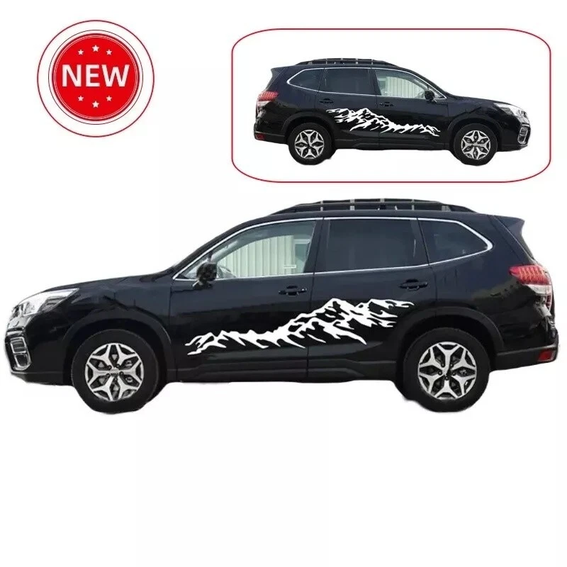 FOR Subaru Forester Off Road Decals Graphic Mountain Side Door Car Sticker 2PC - Image 2 of 4