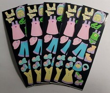 Sandylion Stickers Dress Up lot of 5 SHEETS size 2" X 6"