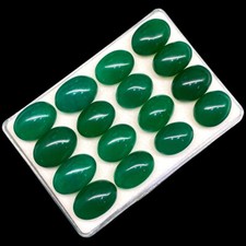 16 Pcs Natural Green Quartz 16.6mm-19mm Top Quality Loose Cabochon Gemstones Lot