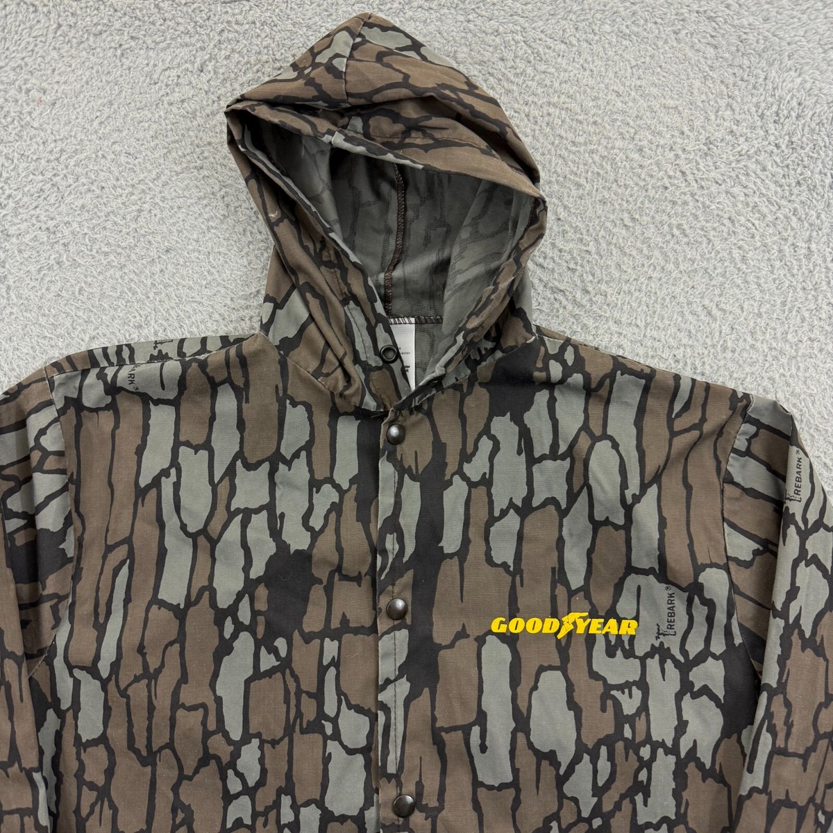 80’s trebark camouflage shirt jacket カモ Vtg 80s Trebark Camouflage Shirt Jacket Brown Gray Size S