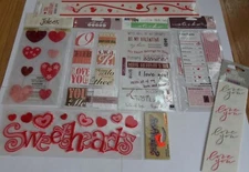 Love Sweetheart hearts scrapbooking sticker embelishment Jolee's EK Success