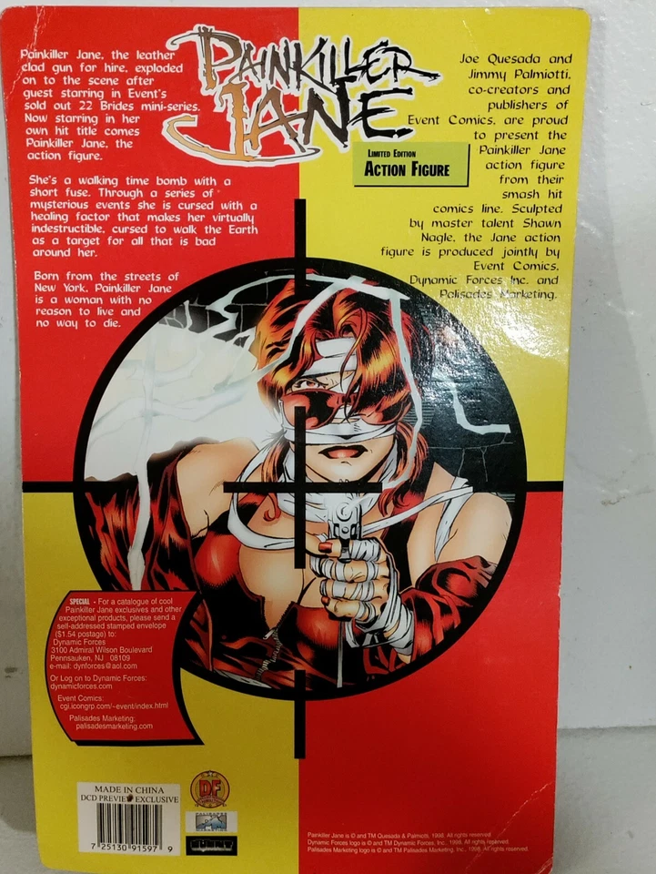 Figura de acción Painkiller Jane NUEVA en paquete 1998 Dynamic Forces Red disfraz Foto 3 de 3
