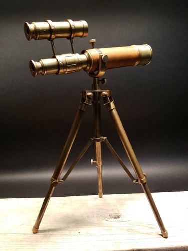 Vintage Antique Style Solid Brass Telescope & Brass Tripod - Picture 9 of 12
