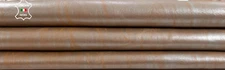 METALLIC SILVER DISTRESSED ON PEACH VEGETABLE TAN Lamb leather 9sqf 0.9mm #C1297