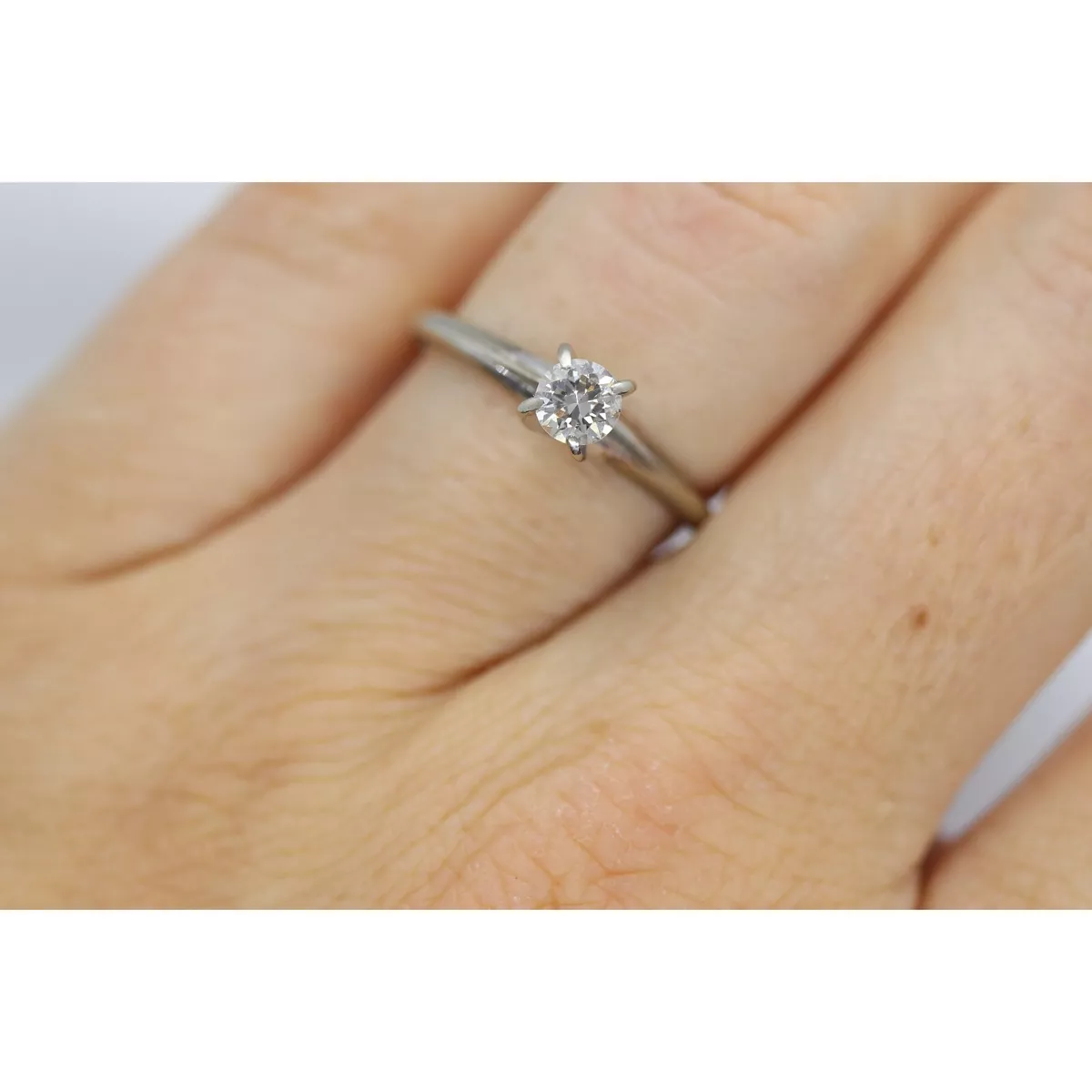 Hidden Halo Petite Moissanite Diamond Engagement Ring In 14K White Gold |  Fascinating Diamonds