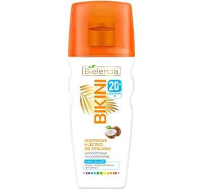 Bielenda Bikini Coconut Sunscreen Suntan Moisturizing Sunprotection Milk SPF20