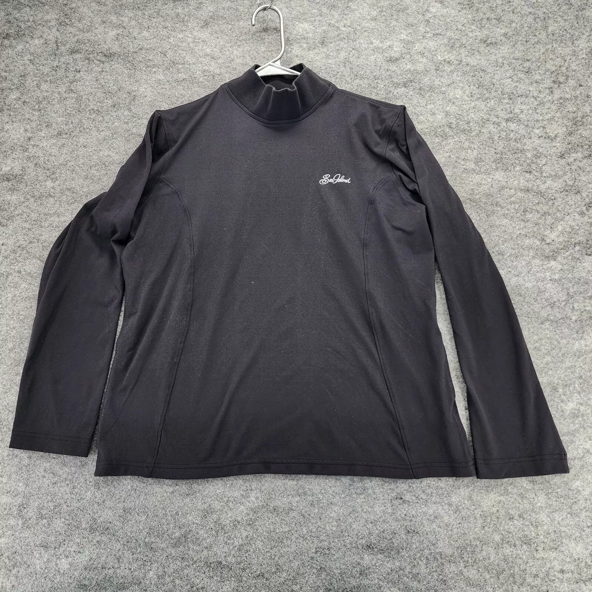 Zero Restriction Shirt Mens Large Golf T400 Mock Neck Long Sleeve Black