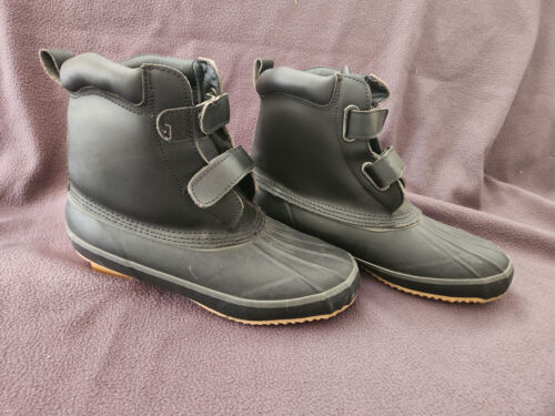 Haband's Ice House Black Winter Snow/ Rain Boots Steel Shank S8.5 - Picture 2 of 5