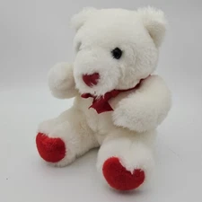 Vintage Macy's The Cellar White Red Toy Teddy Bear Plush Stuffed Animal 10” HTF!