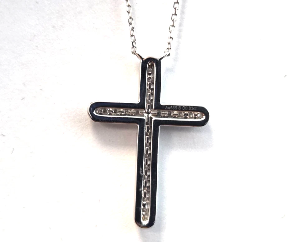 Precio más bajo Alta calidad 0,83 quilates -14 k Cruz Colgante Diamante cultivado en laboratorio HPHT VVS Foto 4 de 4