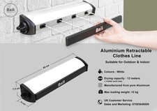 Aluminium Corrosion-Resistant RETRACTABLE 12M 4 LINE CLOTHES DRYER /out & indoor