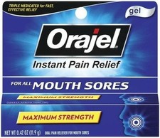 Orajel Mouth Sore Gel Oral Instant Fast Pain Relief Maximum Strength 0.42 oz