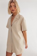 Nastygal Neutral Mini Dress Womens Workwear Dresses