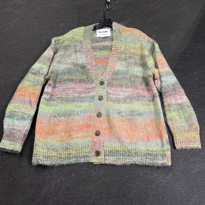 RE/DONE 90s Oversized Cardigan Women's Size M Lime Spacedye