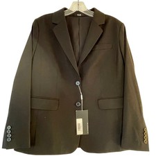 TGS Womens Classic Black Jacket Blazer Suit Formal Office Career Size 6 Short