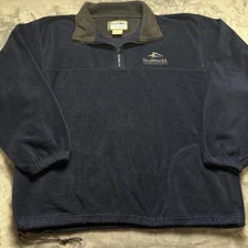 Vintage Sea World Above Sea Level Fleece Jacket Mens XL Black Quarter Zip