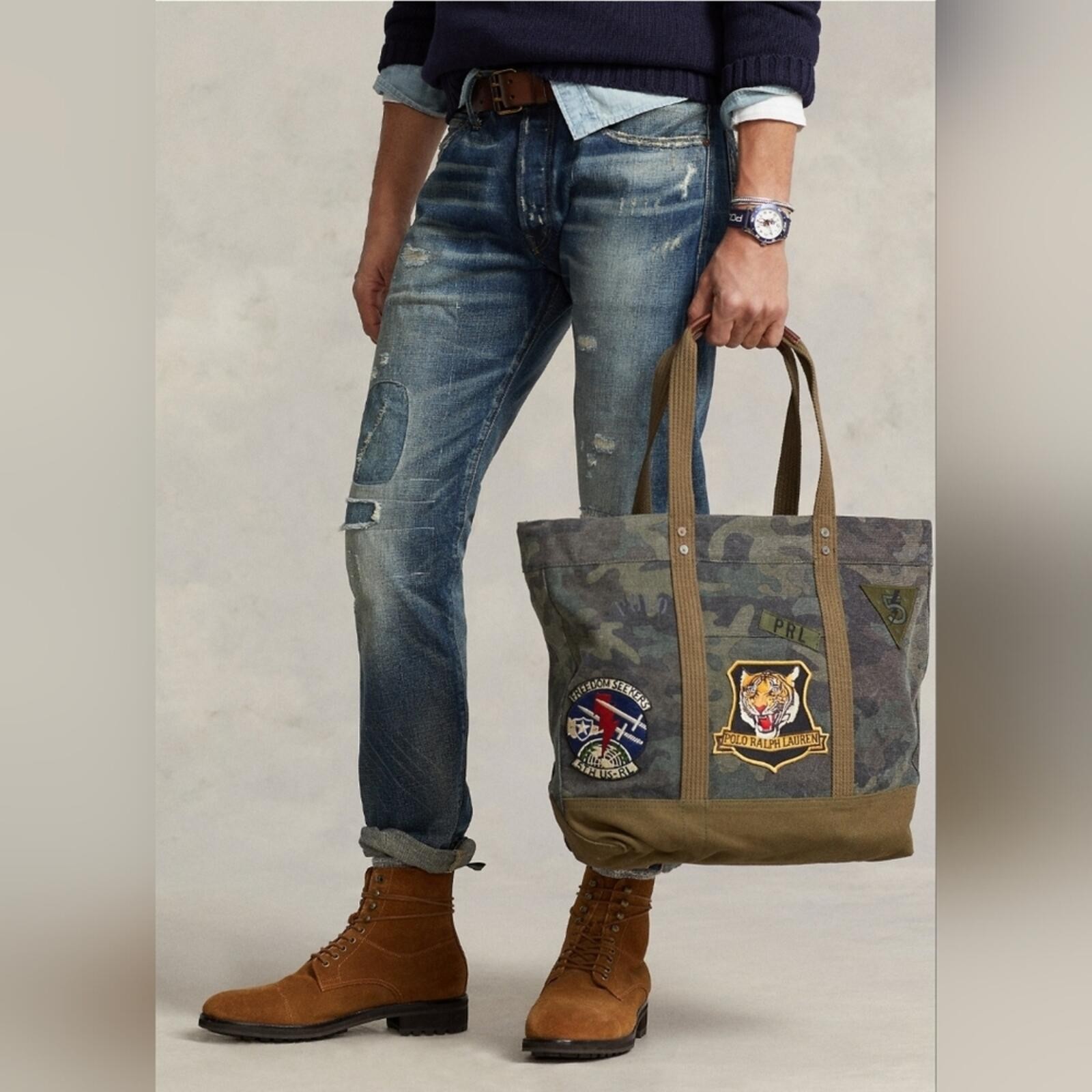 NWT Polo Ralph Lauren Camoflauge Tote With Patches Sold Out Online