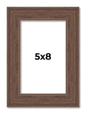 5x8 Frame Brown Barnwood Picture Frame Modern Photo Frame UV Acrylic, Acid Free