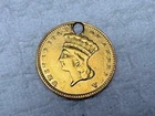 1862 Civil War era $1 U.S Gold Coin Indian Princess