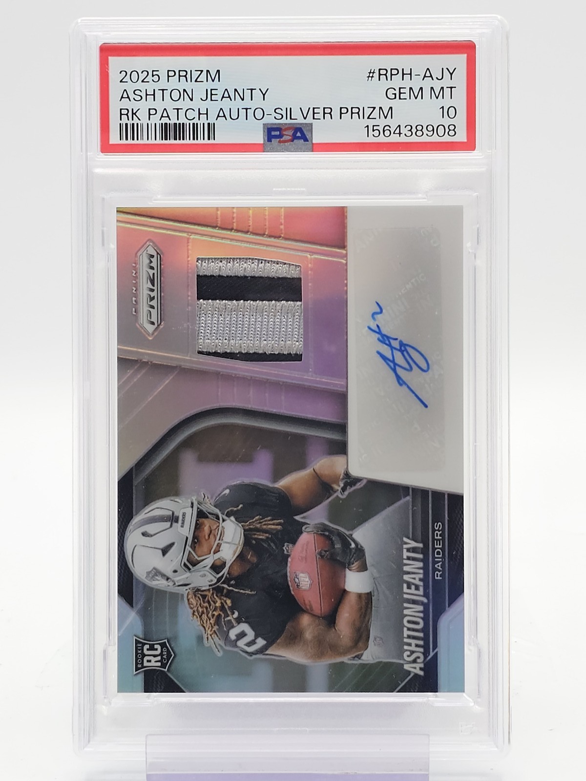 Ashton Jeanty Panini Prizm Rookie Patch Autographs #RPHAJY Silver