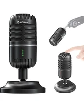 Moman USB Microphone, EMP Desktop Condenser PC Microphones for Steaming Podcast