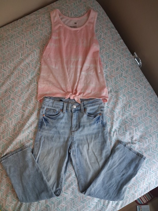 Girls Two-piece Summertime Outfit Jordache Jeans And So Tank Top
