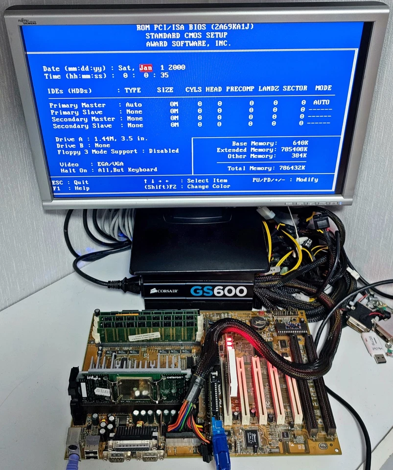 Abit AB-BX6 Slot 1 SDRAM AGP Intel i440BX Pentium Retro Vintage Motherboard +RAM - Image 4 of 4