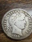 1908-S Barber Liberty Head Dime 90% silver Actual coin Good Coin Grayish Color