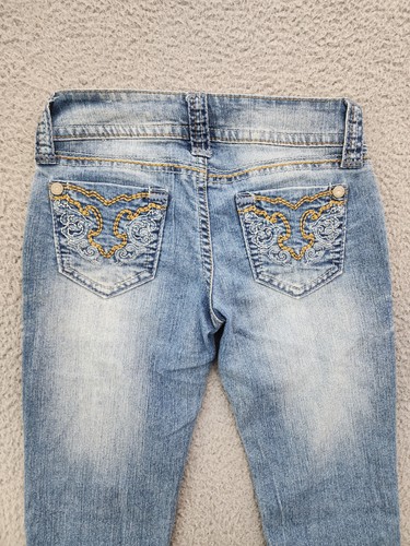 Wallflower Jeans Girls 0 Distressed Cropped Raw Hem Stretch Denim Pants - Picture 11 of 12