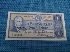 🇬🇧 Scotland British Linen Bank 1 pound 1970 P-169b xf Banknotes 010626-6