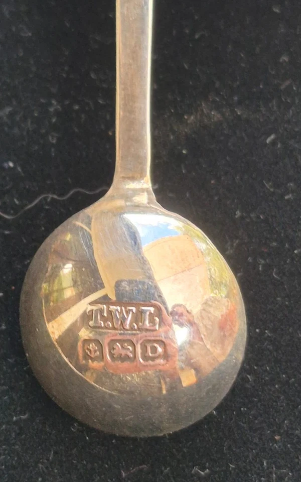 Juego de condimentos ingleses de plata de ley de 5 piezas, forros de cobalto - en estuche original Foto 3 de 4