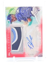 BRANDON LOWE 2019 TOPPS INCEPTION RED /25 ROOKIE RPA PATCH AUTO RAYS RC Q3668