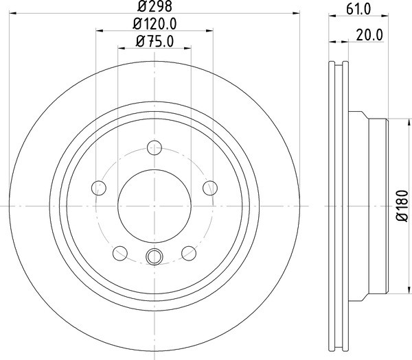 DON PCD11242 298mm Rear Brake Disc Set Fits BMW 5 Series