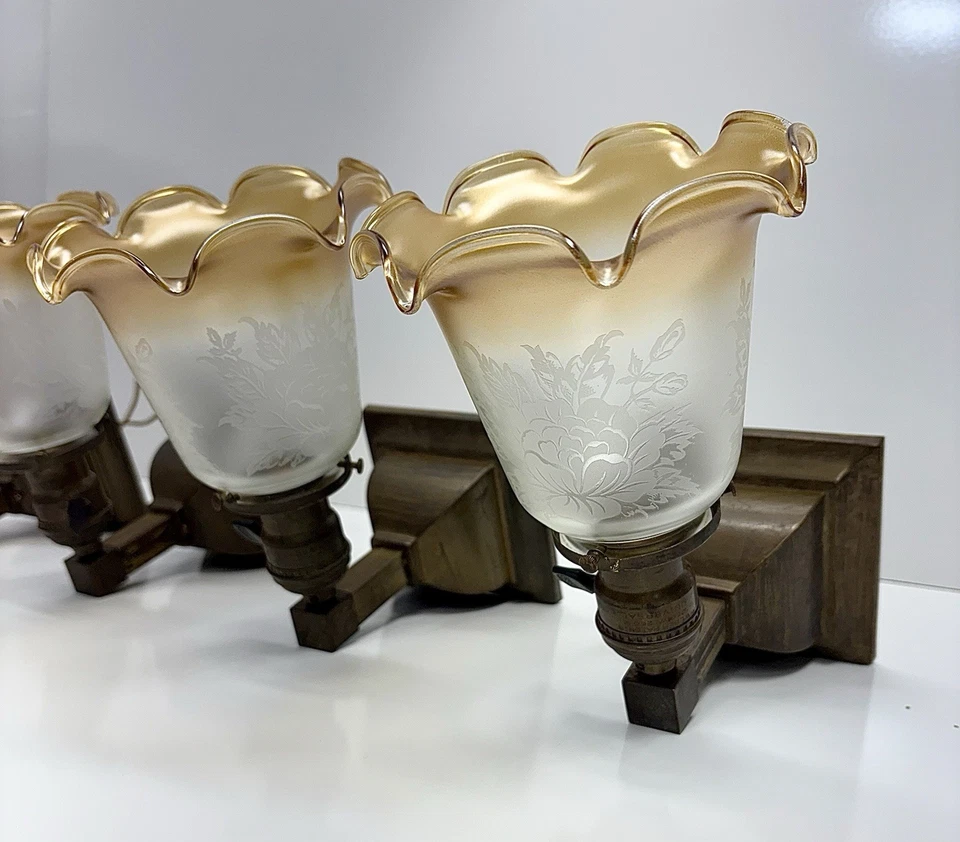 Антикварные оригинальные готические бра конца 1800-х годов из латуни и меди - Изображение 4 из 4