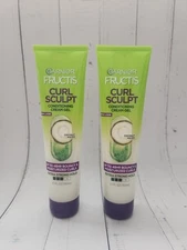 2× Garnier Fructis Curl Sculpt Conditioning Cream Gel, Coconut Water, 5.1 oz
