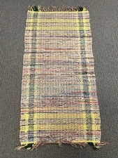 Hand Woven Cotton Blend Rag Rug 25”x50” Multi-Color