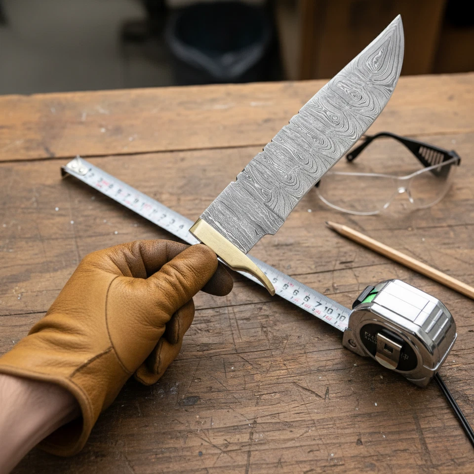 Hand Forged Damascus Bowie Blank Blade High Carbon Steel Hunting Knife Making - Image 4 of 4