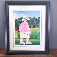 VTG Peter Heard Golf Print Framed Art Our Sporting Heritage Woman Golfer Britain