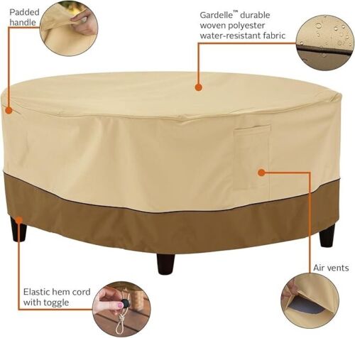 Round Patio Table Cover 30 Inch Veranda Water Resistant Polyester Fabric - Picture 2 of 4