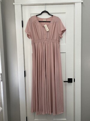 ROOLEE Dress 3XL Long Flowy Beige Pink Dress. New With Tags! | eBay ROOLEE Dress 3XL Long Flowy Beige Pink Dress. New With Tags! | eBay