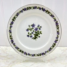 Vintage Jyoto Fine China Japan 4 Dessert Plates Glendale Pattern Violet 6 1/4”